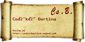 Csákó Bertina névjegykártya